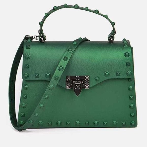 Handbags - 💥Sale Green Studded Shoulder Bag